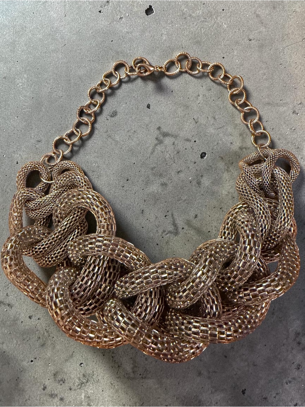 Gold Braided Statement Necklace - Women Jewelry - Picture 2 of 4